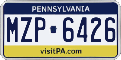 PA license plate MZP6426