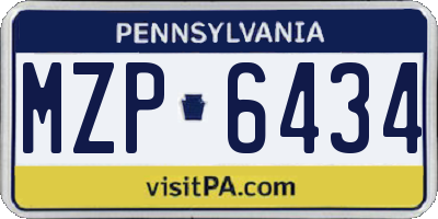 PA license plate MZP6434
