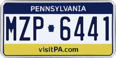 PA license plate MZP6441
