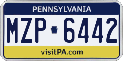 PA license plate MZP6442