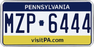 PA license plate MZP6444
