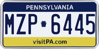 PA license plate MZP6445
