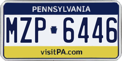 PA license plate MZP6446