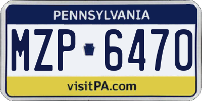 PA license plate MZP6470