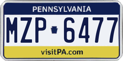 PA license plate MZP6477