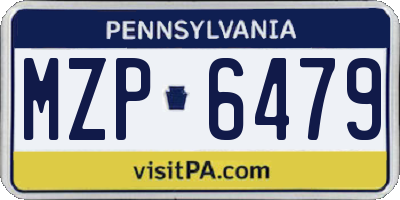 PA license plate MZP6479