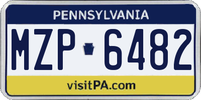 PA license plate MZP6482