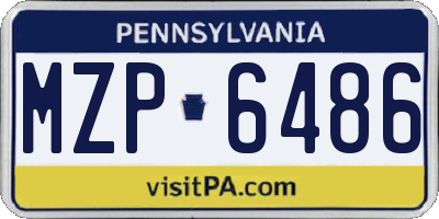 PA license plate MZP6486