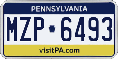 PA license plate MZP6493