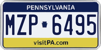 PA license plate MZP6495