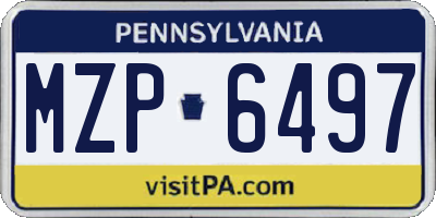 PA license plate MZP6497