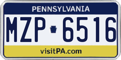 PA license plate MZP6516
