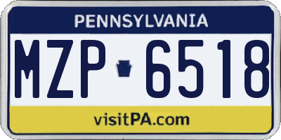 PA license plate MZP6518