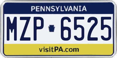 PA license plate MZP6525