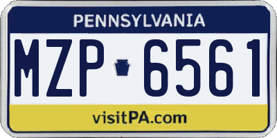 PA license plate MZP6561