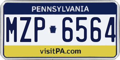 PA license plate MZP6564