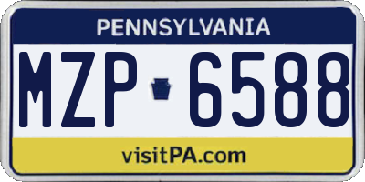 PA license plate MZP6588