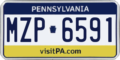 PA license plate MZP6591