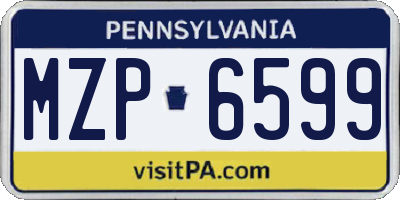 PA license plate MZP6599