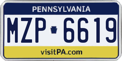 PA license plate MZP6619