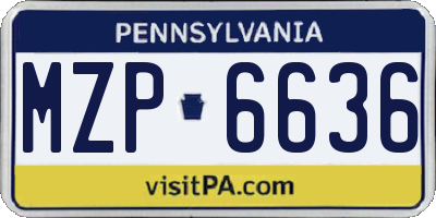 PA license plate MZP6636