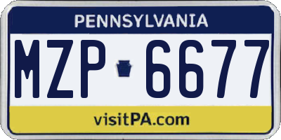 PA license plate MZP6677