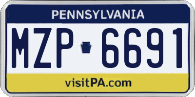 PA license plate MZP6691