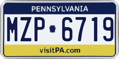 PA license plate MZP6719