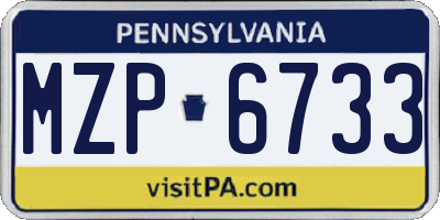 PA license plate MZP6733