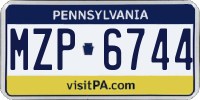 PA license plate MZP6744