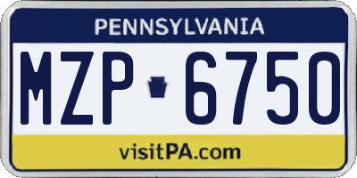 PA license plate MZP6750