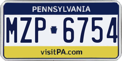 PA license plate MZP6754