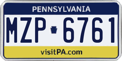 PA license plate MZP6761