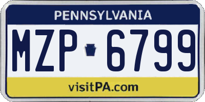 PA license plate MZP6799