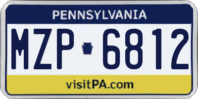 PA license plate MZP6812