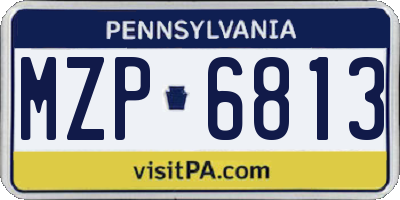 PA license plate MZP6813