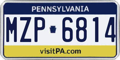 PA license plate MZP6814