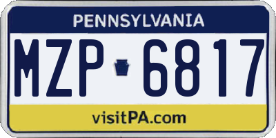 PA license plate MZP6817