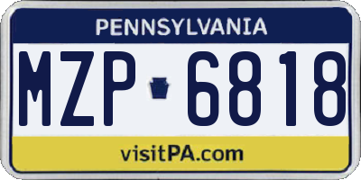 PA license plate MZP6818