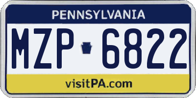 PA license plate MZP6822
