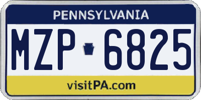 PA license plate MZP6825