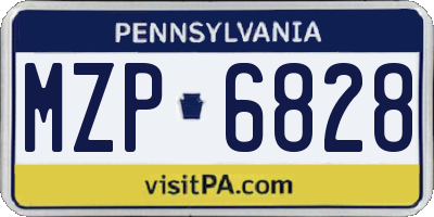 PA license plate MZP6828