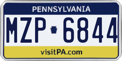 PA license plate MZP6844