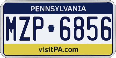 PA license plate MZP6856