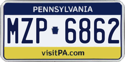 PA license plate MZP6862