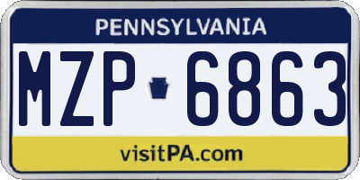 PA license plate MZP6863