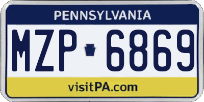 PA license plate MZP6869
