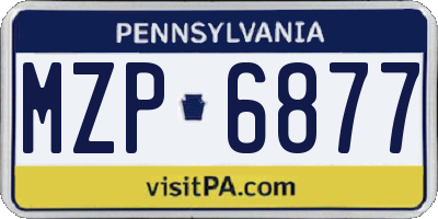 PA license plate MZP6877