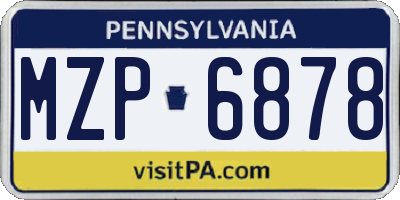 PA license plate MZP6878