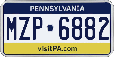 PA license plate MZP6882